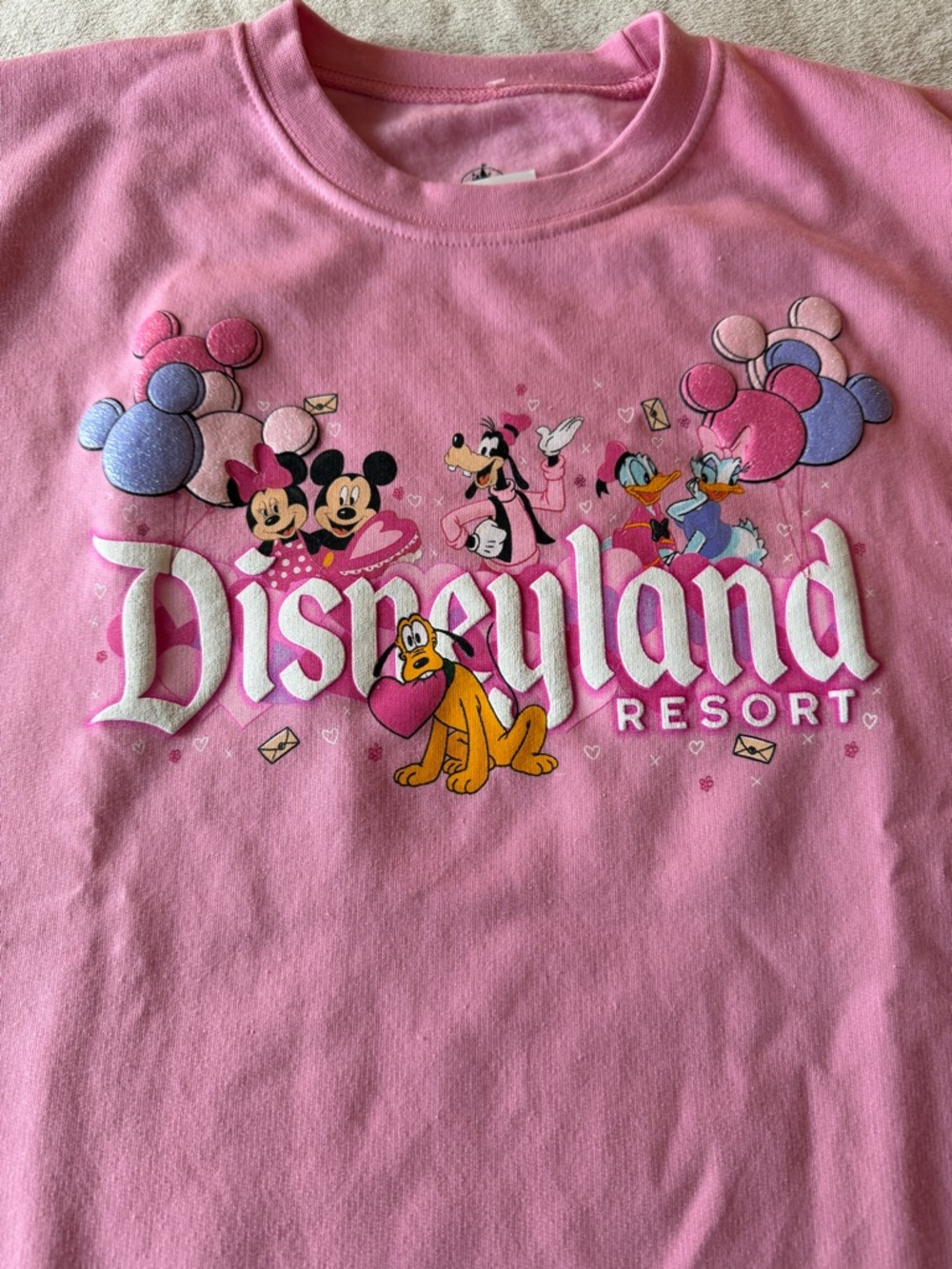 Disney Parks Disneyland Pink Crewneck Sweater - Size: Small